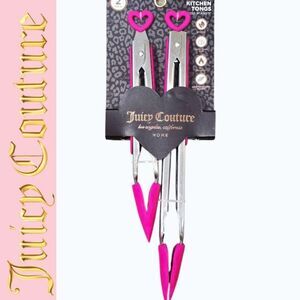 Juicy Couture Home 2-PC Heart Lock Kitchen Tongs